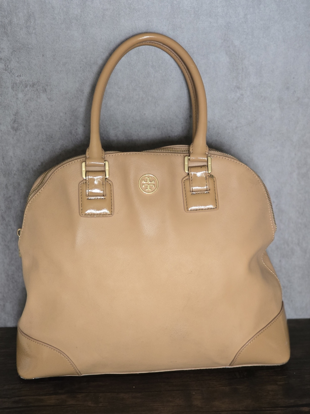 Tory Burch Robinson Dome Satchel Brown